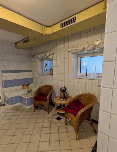 Wartezone vor der Sauna